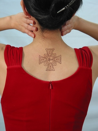 Chinese Stamp Tattoo Design, back spine tattoo by Ngan Siu-Mui